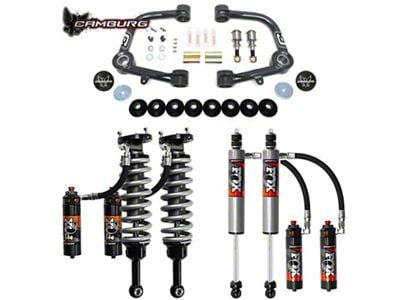 Camburg 0 to 2-Inch Performance Series Suspension Lift Kit with Dust Cap Covers, FOX 2.5 Elite DSC Coil-Overs and Shocks (05-23 6-Lug Tacoma)