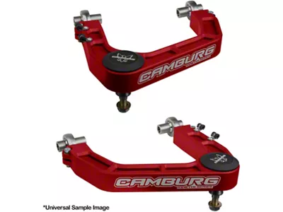 Camburg KINETIK Series V2 Performance Billet Uniball Front Upper Control Arms; Red (05-23 6-Lug Tacoma)