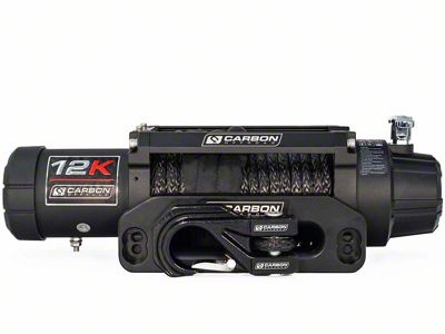 Carbon Offroad 12K 12,000 lb. Winch V3 with Synthetic Rope and Hook (Universal; Some Adaptation May Be Required)