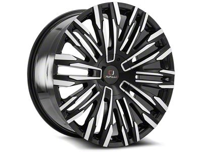 Cavallo CLV-28 Gloss Black and Machined 6-Lug Wheel; 22x9.5; 25mm Offset (03-09 4Runner)