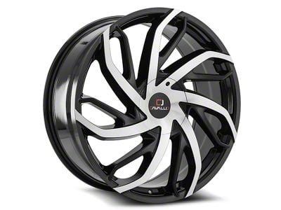 Cavallo CLV-29 Gloss Black and Machined 6-Lug Wheel; 22x9.5; 25mm Offset (10-24 4Runner)