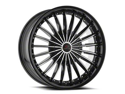 Cavallo CLV-32 Gloss Black and Machined 6-Lug Wheel; 22x9.5; 25mm Offset (03-09 4Runner)