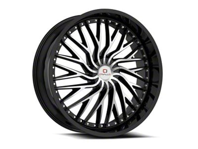 Cavallo CLV-43 Gloss Black and Machined 6-Lug Wheel; 22x9.5; 25mm Offset (10-24 4Runner)