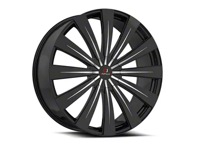 Cavallo CLV-49 Gloss Black and Machined 6-Lug Wheel; 20x8.5; 25mm Offset (03-09 4Runner)