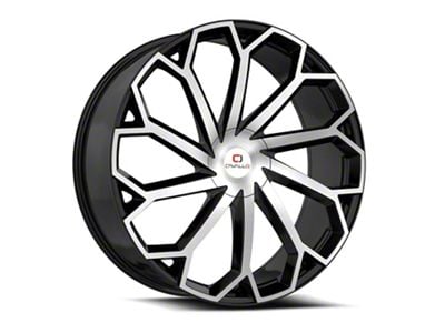 Cavallo CLV-51 Gloss Black and Machined 6-Lug Wheel; 22x9.5; 25mm Offset (10-24 4Runner)