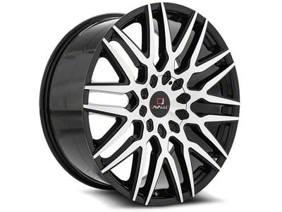 Cavallo CLV-24 Gloss Black and Machined 5-Lug Wheel; 22x8.5; 38mm Offset (21-24 Bronco Sport)