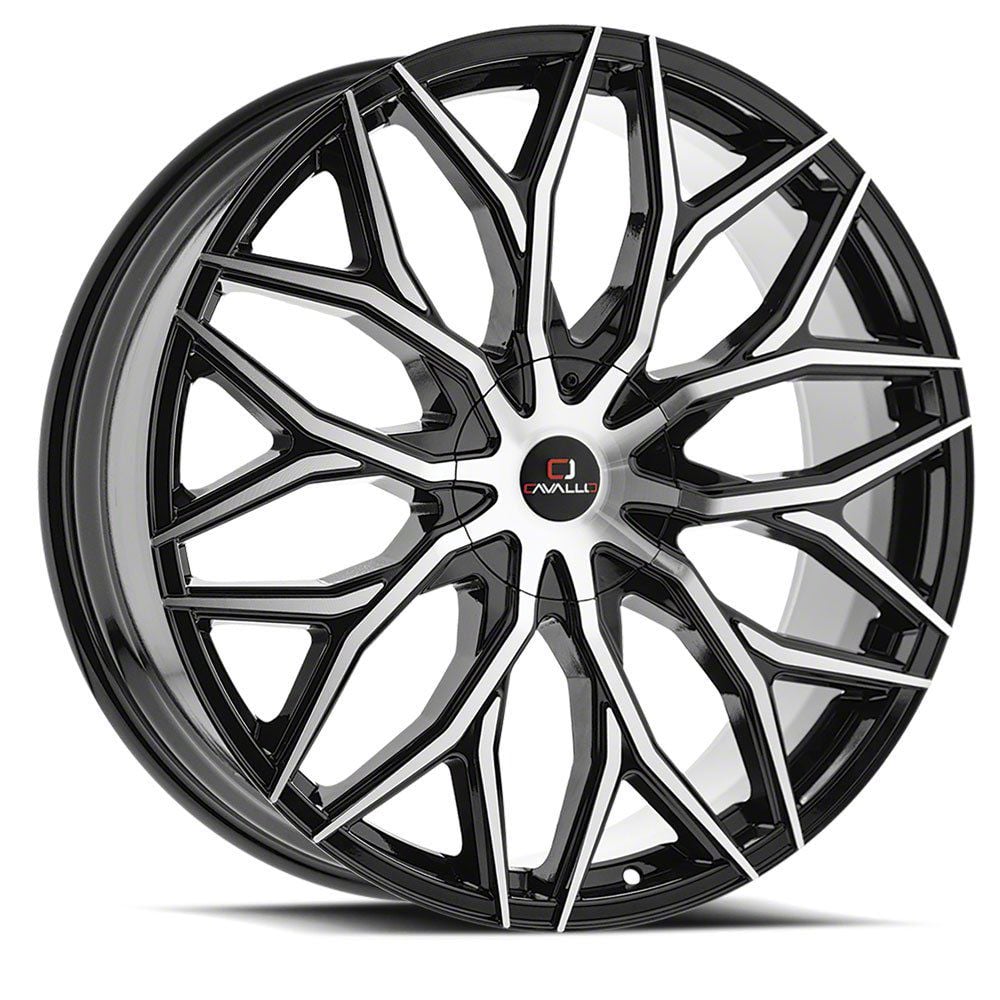 Cavallo Bronco Sport CLV-37 Gloss Black and Machined 5-Lug Wheel; 18x8 ...