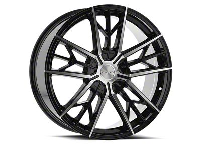 Cavallo CLV-39 Gloss Black and Machined 5-Lug Wheel; 22x8.5; 38mm Offset (21-24 Bronco Sport)