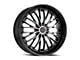 Cavallo CLV-42 Gloss Black and Machined Wheel; 18x8; 35mm Offset (84-01 Jeep Cherokee XJ)