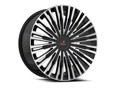 Cavallo CLV-48 Gloss Black and Machined Wheel; 20x8.5; 35mm Offset (84-01 Jeep Cherokee XJ)