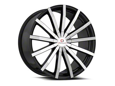 Cavallo CLV-52 Gloss Black and Machined Wheel; 22x8.5; 38mm Offset (84-01 Jeep Cherokee XJ)