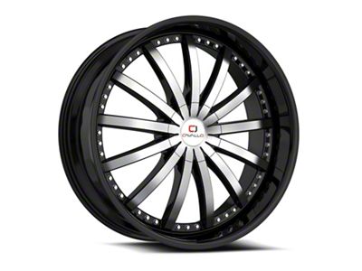 Cavallo CLV-53 Gloss Black and Machined Wheel; 20x8.5; 35mm Offset (84-01 Jeep Cherokee XJ)