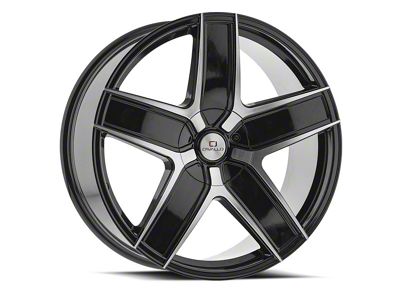 Cavallo CLV-C-31 Gloss Black and Machined Wheel; 22x8.5; 38mm Offset (84-01 Jeep Cherokee XJ)