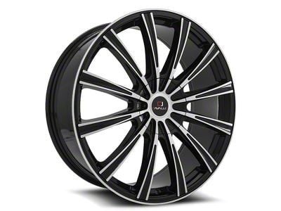 Cavallo CLV-23 Gloss Black and Machined Wheel; 22x9.5; 15mm Offset (99-04 Jeep Grand Cherokee WJ)