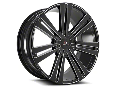 Cavallo CLV-16 Gloss Black and Milled Wheel; 20x8.5; 35mm Offset (15-23 Jeep Renegade BU)