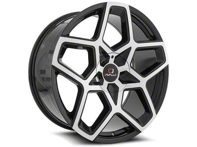 Cavallo CLV-25 Gloss Black and Machined Wheel; 22x8.5; 38mm Offset (15-23 Jeep Renegade BU)