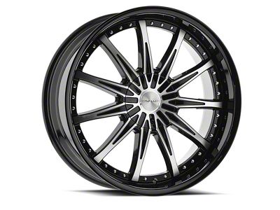 Cavallo CLV-35 Gloss Black and Machined Wheel; 20x8.5; 35mm Offset (15-23 Jeep Renegade BU)