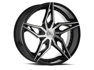 Cavallo CLV-38 Gloss Black and Machined Wheel; 20x8.5; 35mm Offset (15-23 Jeep Renegade BU)