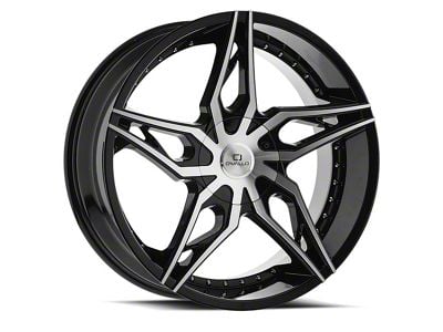 Cavallo CLV-38 Gloss Black and Machined Wheel; 22x8.5; 38mm Offset (15-23 Jeep Renegade BU)