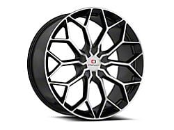 Cavallo CLV-44 Gloss Black and Machined Wheel; 22x8.5; 38mm Offset (97-06 Jeep Wrangler TJ)