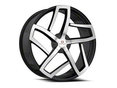 Cavallo CLV-50 Gloss Black and Machined Wheel; 20x8.5; 35mm Offset (87-95 Jeep Wrangler YJ)