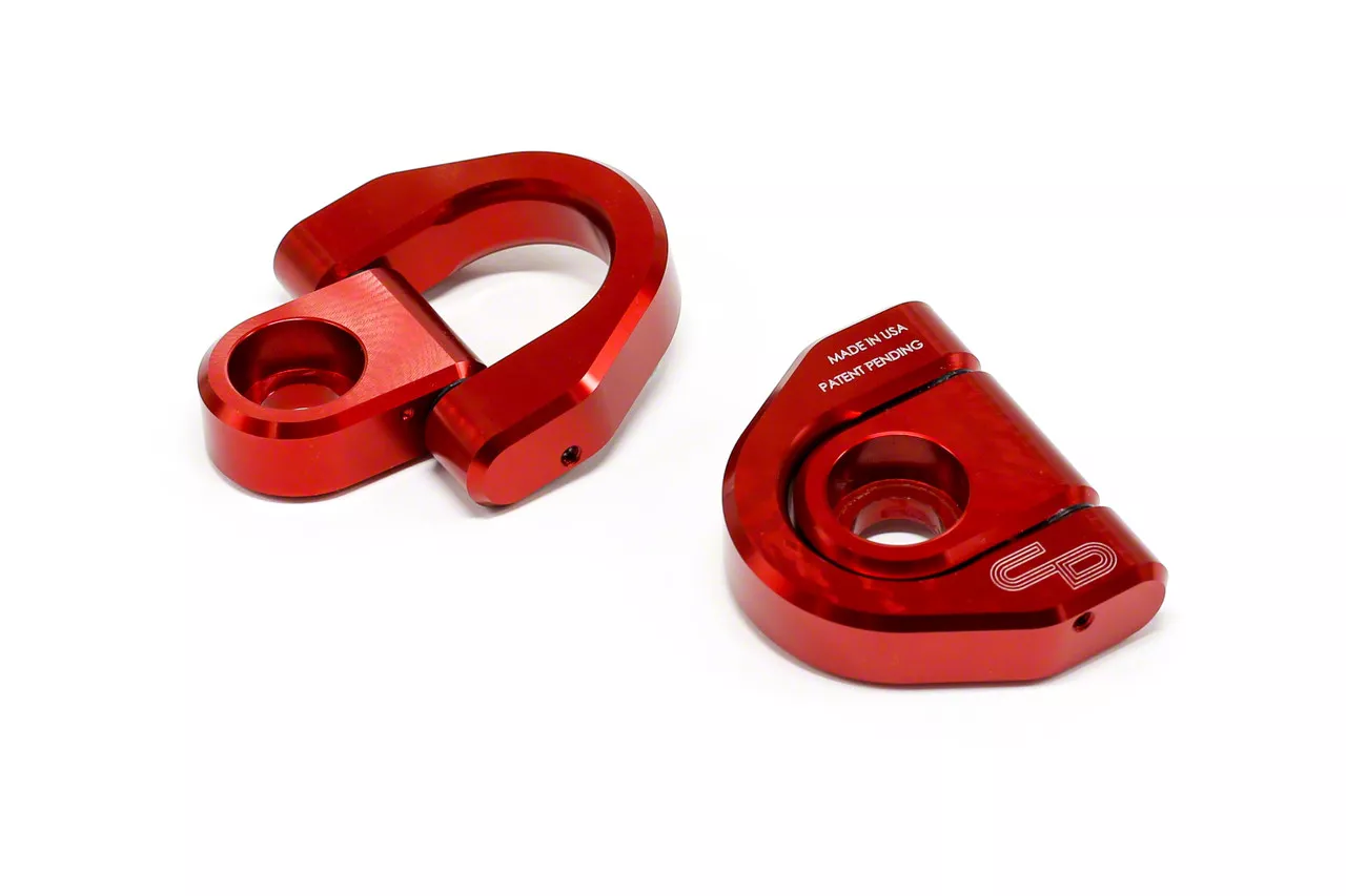 Charvonia Design Tacoma Billet Tie Down D-Rings; Red TDR-01-RED ANODIZE ...