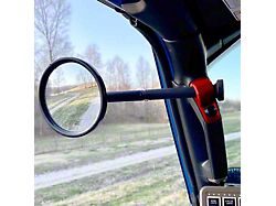 CMM Offroad A-Pillar Side Mirror with Base Mount with 8-Inch Arm and Ball Delete; Red; Driver and Passenger Side (24-25 Jeep Wrangler JL)