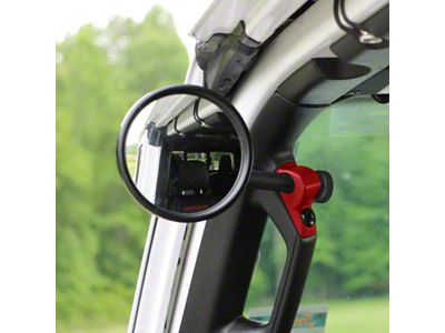 CMM Offroad A-Pillar Side Mirror with Base Mount, 6-Inch Arm and 1-Inch Ball; Red; Driver or Passenger Side (20-23 Jeep Gladiator JT)