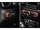 RedRock Billet Aluminum Headlight, HVAC and Radio Control Knob Trim Ring Set; Red (18-24 Jeep Wrangler JL)