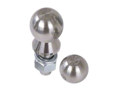 1-Inch Shank Interchangeable Hitch Ball Set; 1-7/8 to 2-Inch; Stainless Steel