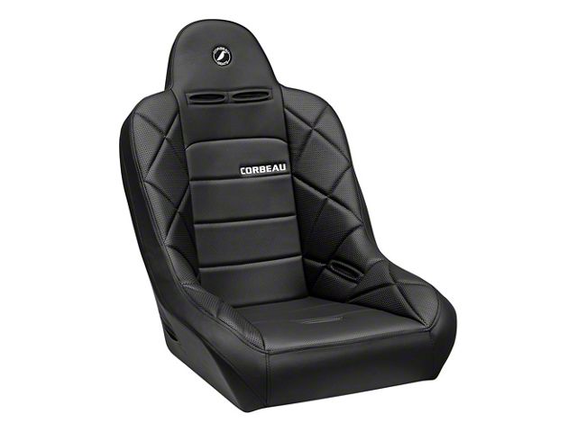 Corbeau Baja JP Suspension Seat; Black Vinyl (Universal; Some Adaptation May Be Required)