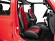 Corbeau Baja RS Suspension Seats; Black Vinyl/Red Cloth; Pair (Universal; Some Adaptation May Be Required)