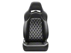 Corbeau Trailcat Reclining Seats; Black Vinyl/White Stitching; Pair (Universal; Some Adaptation May Be Required)