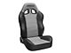 Corbeau Baja XRS Suspension Seats with Double Locking Seat Brackets; Black Vinyl/Gray HD Vinyl (78-86 Jeep CJ7)