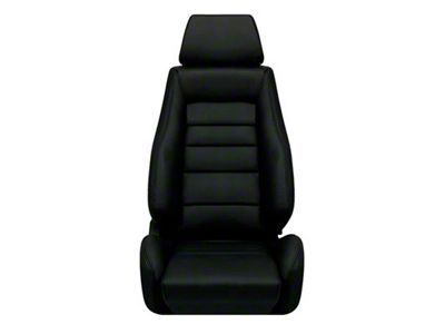 Corbeau GTS II Reclining Seats with Double Locking Seat Brackets; Black Leather (78-86 Jeep CJ7)