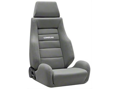 Corbeau GTS II Reclining Seats with Double Locking Seat Brackets; Gray Cloth (78-86 Jeep CJ7)