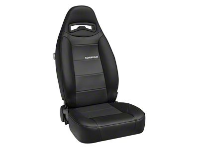 Corbeau Moab Reclining Seats with Double Locking Seat Brackets; Black Vinyl (78-86 Jeep CJ7)