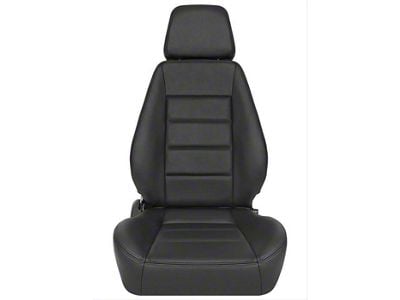 Corbeau Sport Reclining Seats with Double Locking Seat Brackets; Black Leather (78-86 Jeep CJ7)