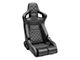 Corbeau Sportline RRB Reclining Seats with Double Locking Seat Brackets; Black Vinyl/Carbon Vinyl/White Diamond Stitch (78-86 Jeep CJ7)