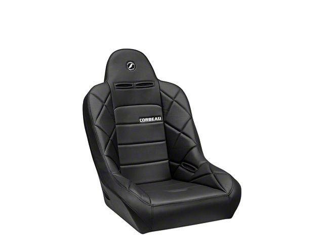 Corbeau Baja JP Wide Suspension Seats with Double Locking Seat Brackets; Black Vinyl (20-24 Jeep Gladiator JT)