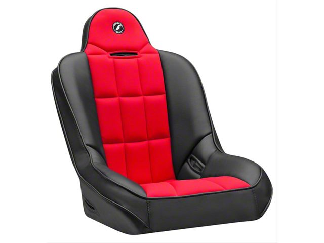 Corbeau Baja SS Suspension Seats with Double Locking Seat Brackets; Black Vinyl/Red Cloth (20-24 Jeep Gladiator JT)