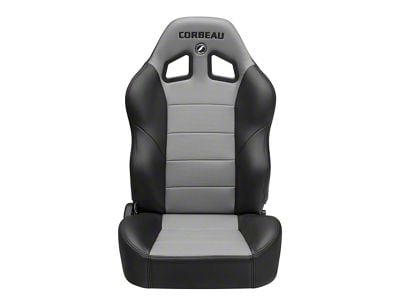 Corbeau Baja XRS Suspension Seats with Inflatable Lumbar; Black Vinyl/Gray HD Vinyl; Pair (Universal; Some Adaptation May Be Required)