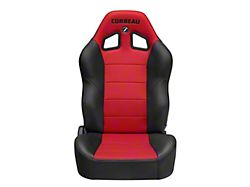 Corbeau Baja XRS Suspension Seats with Inflatable Lumbar; Black Vinyl/Red HD Vinyl; Pair (Universal; Some Adaptation May Be Required)