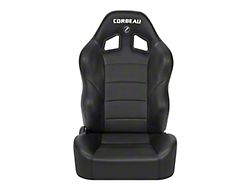 Corbeau Baja XRS Suspension Seats with Seat Heater and Inflatable Lumbar; Black Vinyl/Cloth; Pair (Universal; Some Adaptation May Be Required)