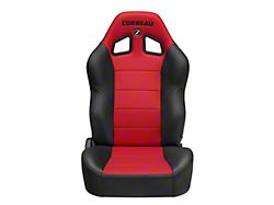 Corbeau Baja XRS Suspension Seats with Seat Heater and Inflatable Lumbar; Black Vinyl/Red HD Vinyl; Pair (Universal; Some Adaptation May Be Required)