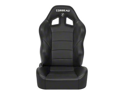 Corbeau Baja XRS Suspension Seats with Seat Heater and Inflatable Lumbar; Black Vinyl; Pair (Universal; Some Adaptation May Be Required)