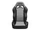 Corbeau Baja XRS Suspension Seats with Seat Heater; Black Vinyl/Gray HD Vinyl; Pair (Universal; Some Adaptation May Be Required)