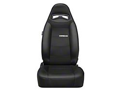 Corbeau Moab Reclining Seats with Seat Heater and Inflatable Lumbar; Black Vinyl/Cloth; Pair (Universal; Some Adaptation May Be Required)