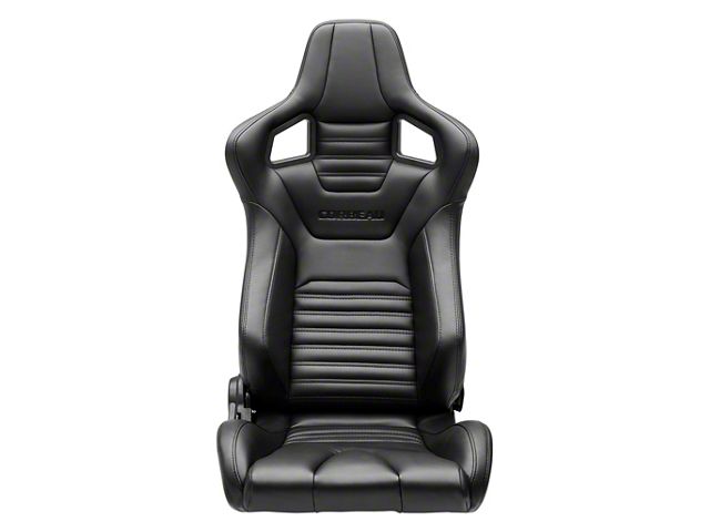 Corbeau Sportline RRS Reclining Seats with Double Locking Seat Brackets; Black Vinyl/Carbon Vinyl (20-24 Jeep Gladiator JT)