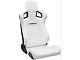 Corbeau Sportline RRS Reclining Seats with Double Locking Seat Brackets; White Vinyl/Black Stitch (20-24 Jeep Gladiator JT)